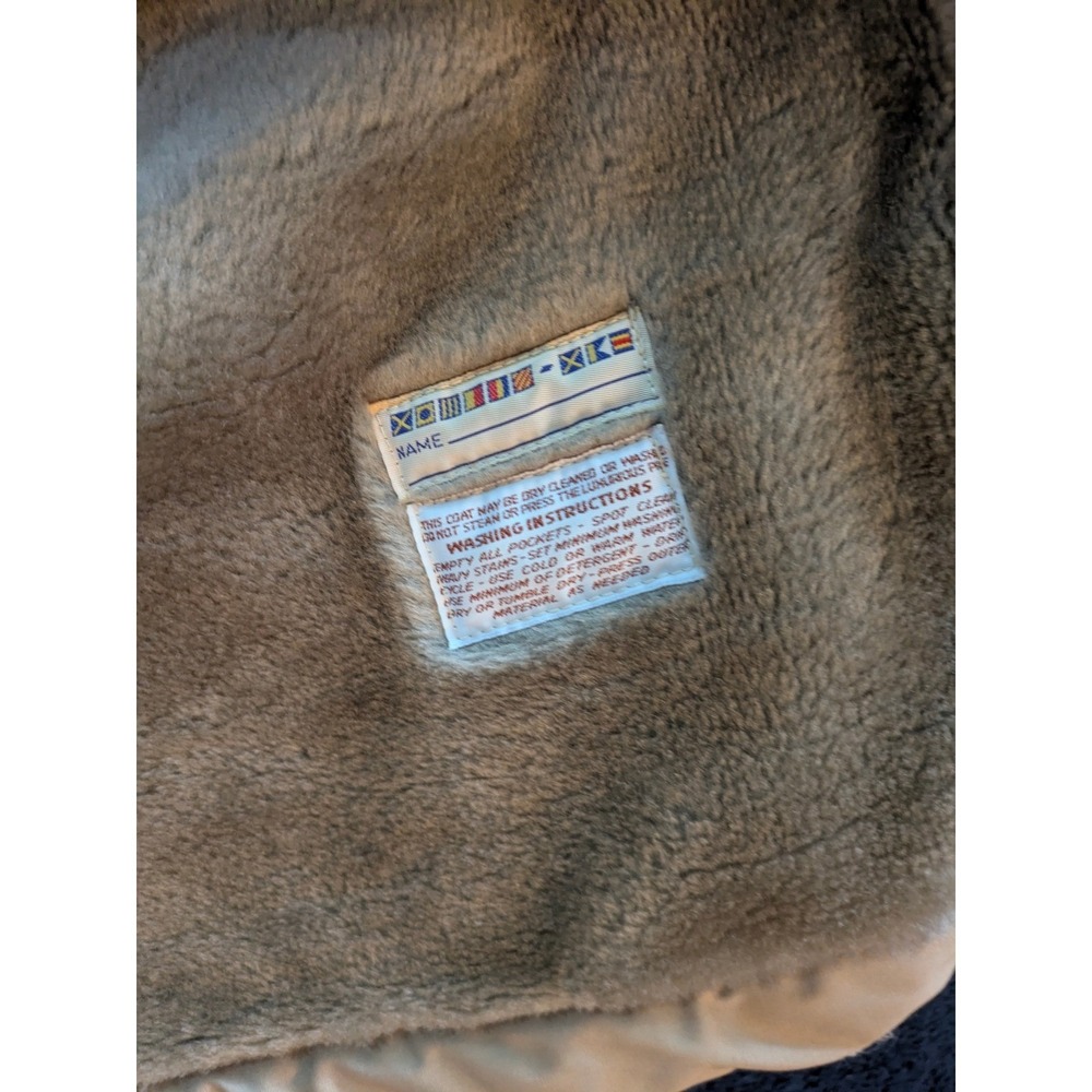 VTG Mighty-Mac Vintage Tan Sherpa Fur Lined Hooded Parka Jacket Mens Made USA XL - Picture 11 of 12